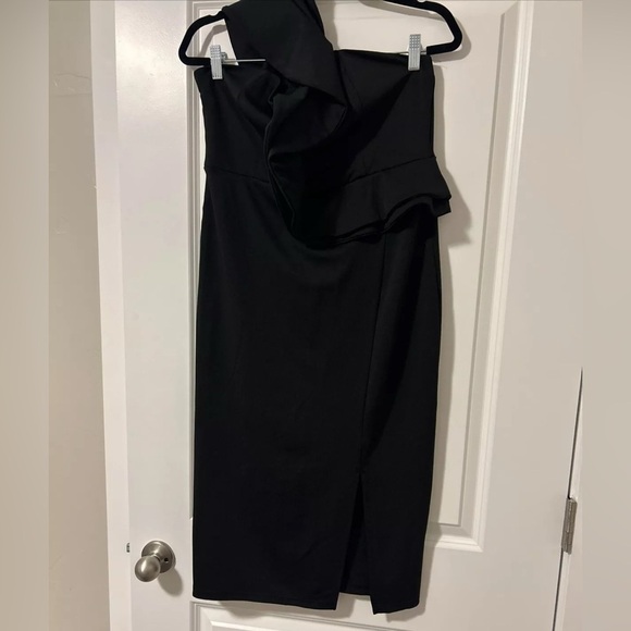 Women’s ECOWISH Black Sexy One Shoulder Cocktail Dress, Large - Picture 4 of 7